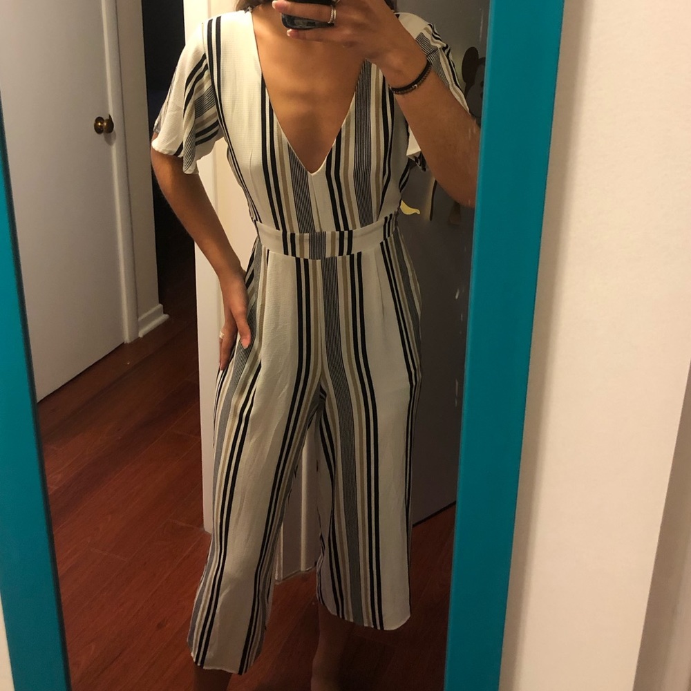 Black and brown striped jumpsuit